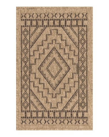 Tapis intérieur/extérieur aspect jute motif géométrique 50x80