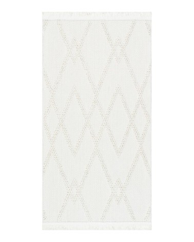 Tapis Salon blanc Motif Losange en relief  80x150