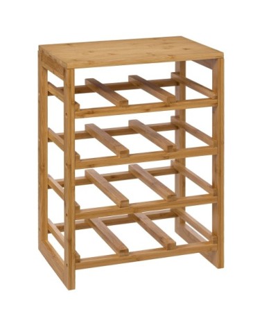 Porte bouteilles en bambou 12 bouteilles - 35x24x47cm