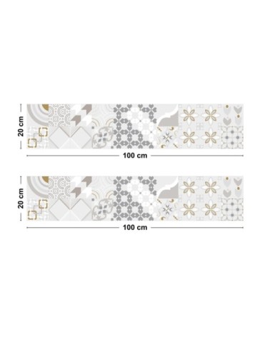 Crédence cuisine Bandeau ALU lot de 2 L100xH 20cm