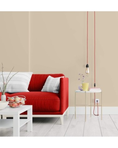 Fil électrique en tissu luminaire rouge 4,5m