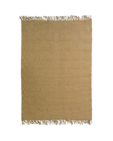 Tapis en jute et coton jaune 120x170