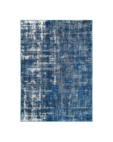 Tapis effet patiné vintage bleu 120x170