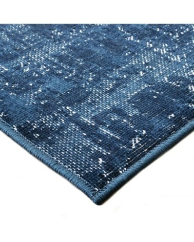 Tapis effet patiné vintage bleu 120x170