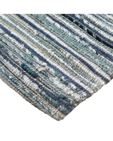 Tapis tressé fausse soie, chanvre, laine gris clair 120x180