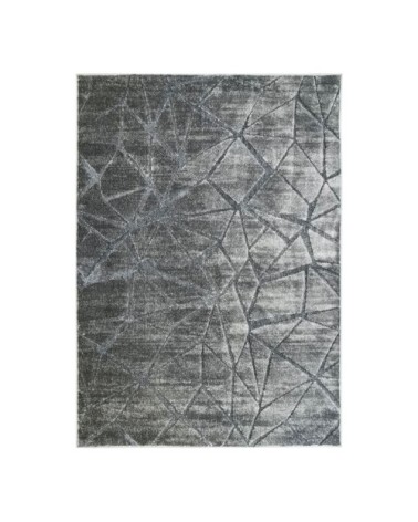 Tapis avec relief motif triangles gris 140x200