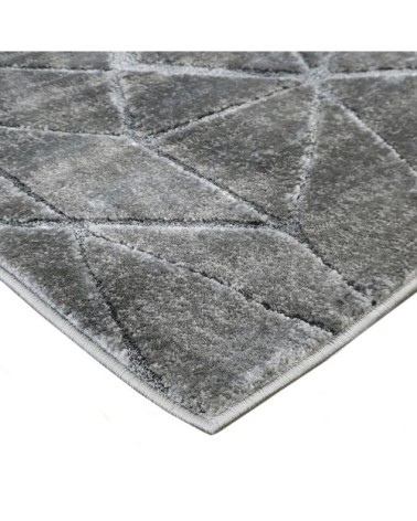 Tapis avec relief motif triangles gris 140x200