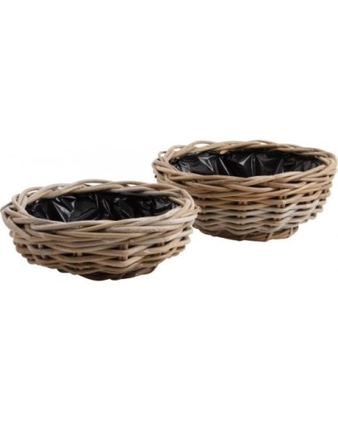 Jardinière ronde en poelet gris, diamètre 35 cm