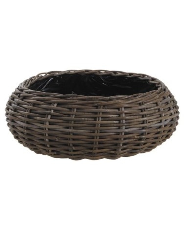 Jardinière ronde en poelet gris, diamètre 53 cm