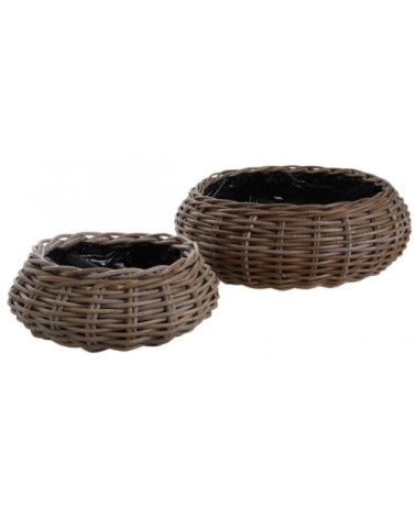 Jardinière ronde en poelet gris, diamètre 53 cm