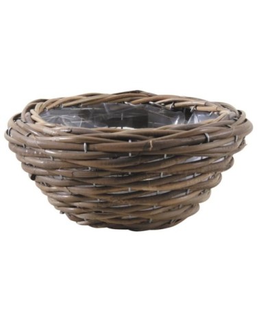 Jardinière ronde en poelet gris, diamètre 27 cm