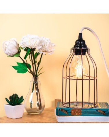 Fil électrique en tissu luminaire rose pastel 4,5m