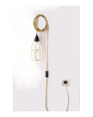 Fil électrique sectionnable en tissu luminaire laiton 4,5m