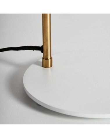 Lampe de table en fer et laiton en blanc et or 20x27x60