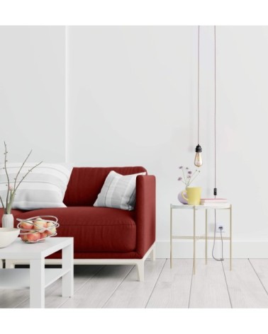 Fil électrique en tissu luminaire zigzag rouge blanc 4,5m