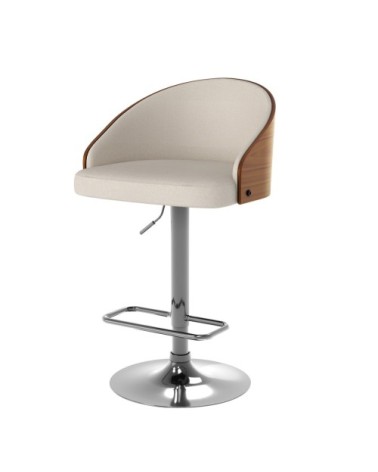 Chaise de bar réglable 63/84 cm en tissu beige