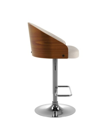 Chaise de bar réglable 63/84 cm en tissu beige