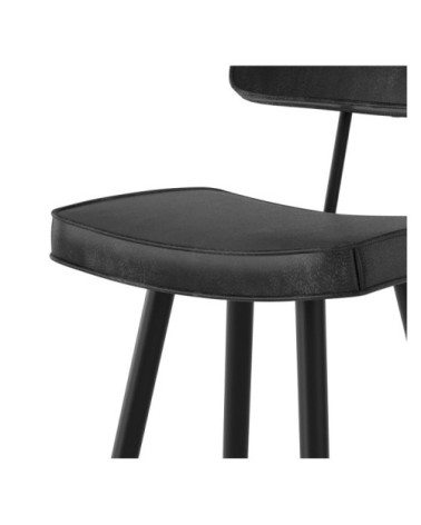 Chaise de bar grise/noire en cuir synthétique 76 cm (lot de 2)