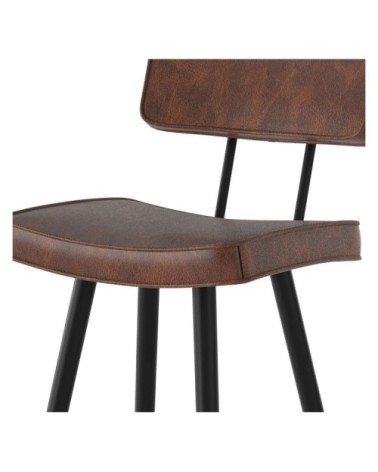 Chaise de bar marron en cuir synthétique 76 cm (lot de 2)