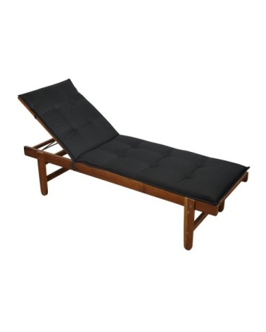 Coussin de bain de soleil 60x190x4 cm noir