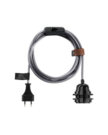 Fil électrique sectionnable en tissu luminaire metal 4,5m