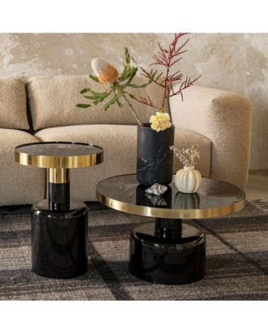 Table basse design en métal D60cm noir