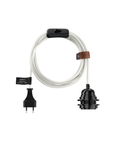 Fil électrique en tissu luminaire blanc shine 4,5m