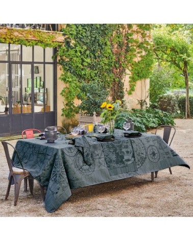 Nappe antitache déperlant pur coton noir 180X260