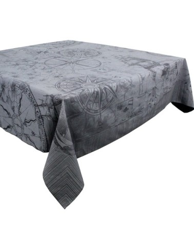 Nappe antitache déperlant pur coton noir 180X260