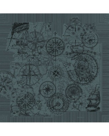 Nappe antitache déperlant pur coton noir 180X260