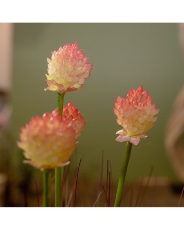 Graminée artificielle avec pot en zinc H53