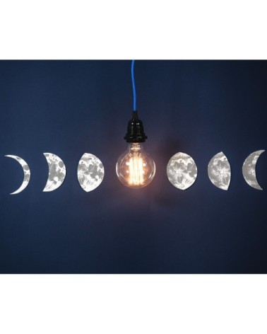 Fil électrique en tissu luminaire bleu marine 4,5m