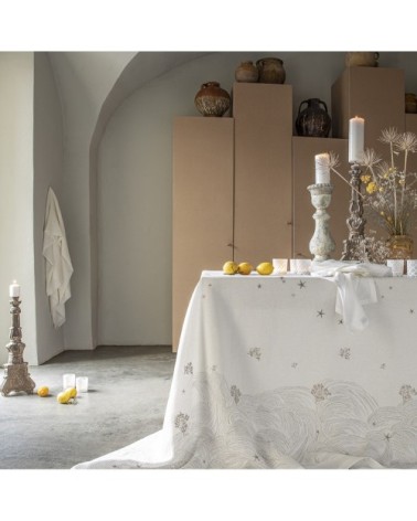 Nappe en lin blanc 170x170