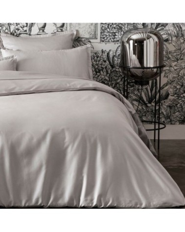 Taie d'oreiller en satin de coton argent 65x65