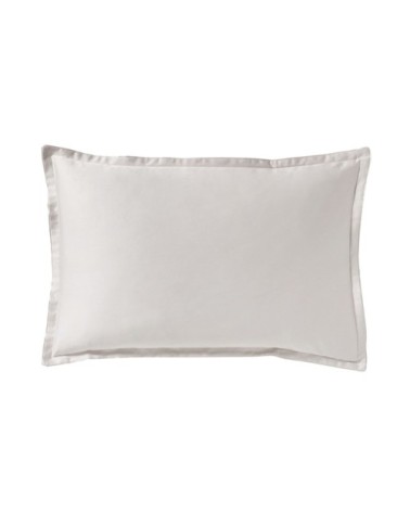 Taie d'oreiller en satin de coton gris 50x75