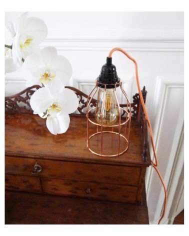 Fil électrique sectionnable en tissu luminaire cuivre 4,5m