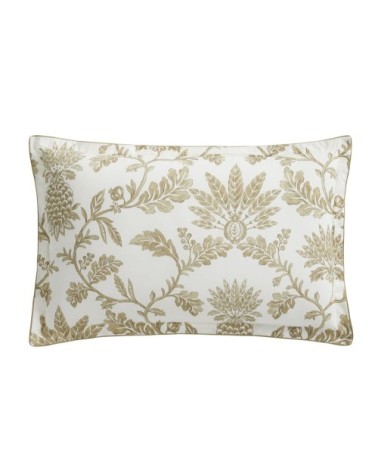 Taie d'oreiller en percale de coton blanc et marron 50x75
