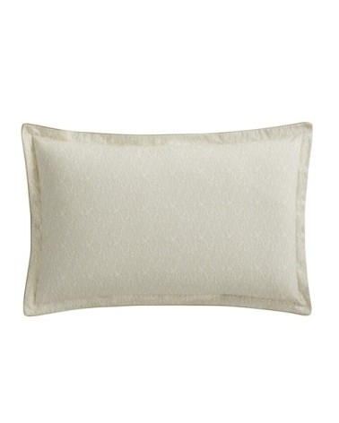 Taie d'oreiller en percale de coton blanc et marron 50x75