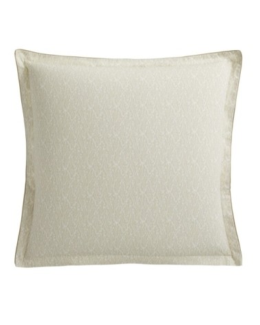 Taie d'oreiller en percale de coton blanc et marron 65x65