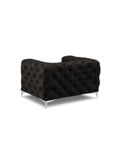 Fauteuil en velours gris foncé