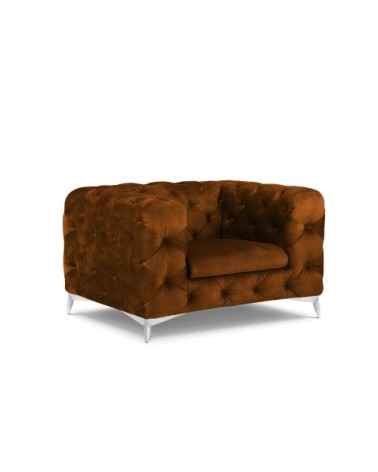 Fauteuil en velours marron