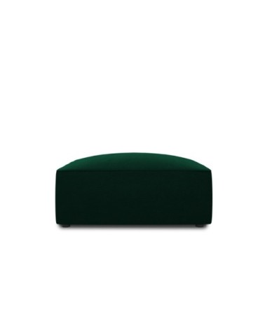 Pouf 1 place en tissu velours vert bouteille