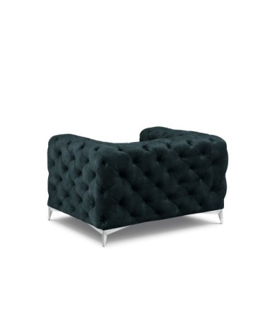 Fauteuil en velours pétrole