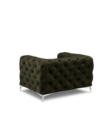 Fauteuil en velours vert foncé