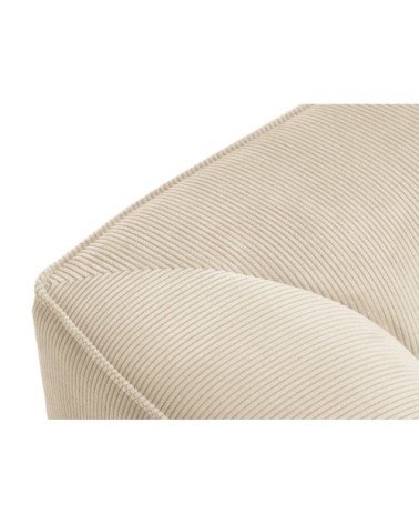 Méridienne droite 1 place en tissu velours côtelé beige clair