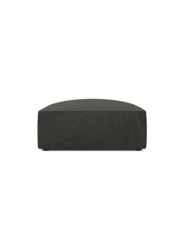 Pouf 1 place en tissu velours côtelé gris foncé