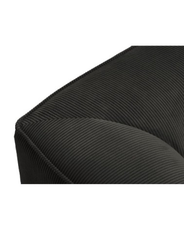 Pouf 1 place en tissu velours côtelé gris foncé