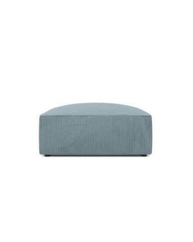 Pouf 1 place en tissu velours côtelé bleu clair