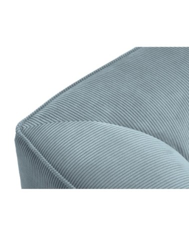 Pouf 1 place en tissu velours côtelé bleu clair