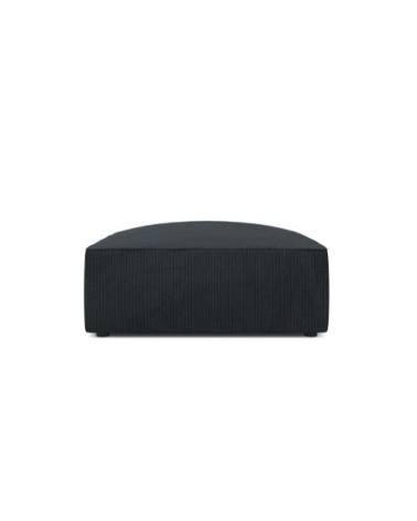 Pouf 1 place en tissu velours côtelé noir